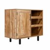 Flash Furniture Elmont Bar and Sideboard w/Shaker Style Single Door Cabinet w/Hanging Glass and Shelves, Lght Brwn NAN-F-HY-B23113-LTBRN-GG